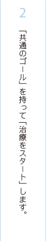 「共通ゴール」を持って「治療をスタート」します。